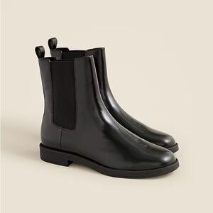 J. Crew Chelsea Black Leather Boots 8.5